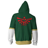 Unisex The Legend of Zelda Link Cosplay Hoodie Sweatshirt Casual Zip Up Hooded Tracksuit Clothing Lounge Wear - INSWEAR